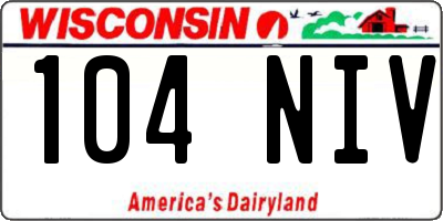 WI license plate 104NIV