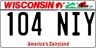 WI license plate 104NIY