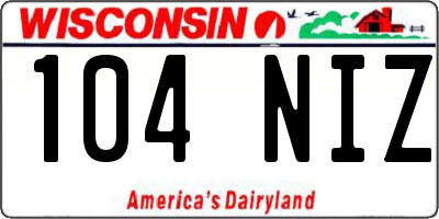 WI license plate 104NIZ