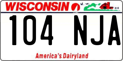 WI license plate 104NJA