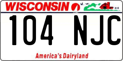 WI license plate 104NJC