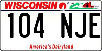 WI license plate 104NJE
