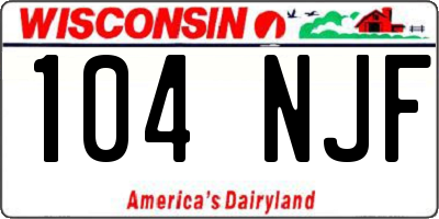 WI license plate 104NJF