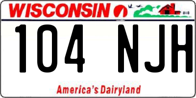 WI license plate 104NJH