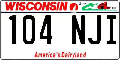WI license plate 104NJI