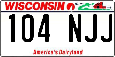 WI license plate 104NJJ
