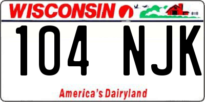 WI license plate 104NJK