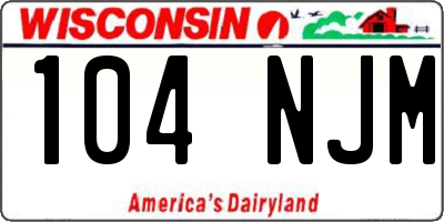 WI license plate 104NJM
