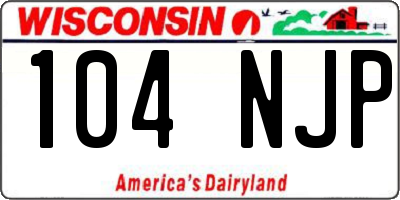 WI license plate 104NJP