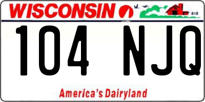 WI license plate 104NJQ