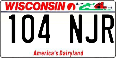 WI license plate 104NJR