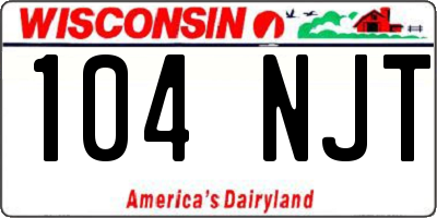 WI license plate 104NJT