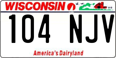 WI license plate 104NJV