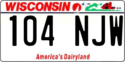 WI license plate 104NJW