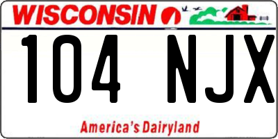 WI license plate 104NJX