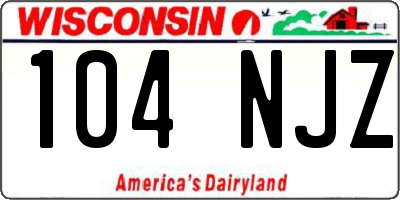 WI license plate 104NJZ