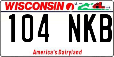 WI license plate 104NKB