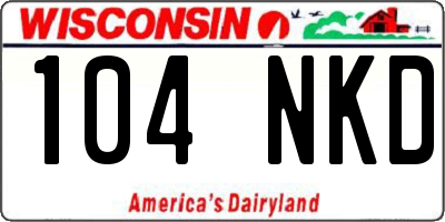 WI license plate 104NKD