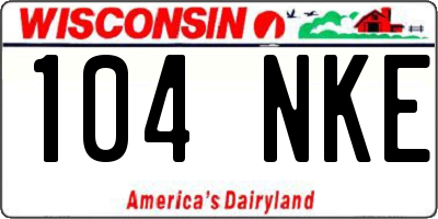 WI license plate 104NKE