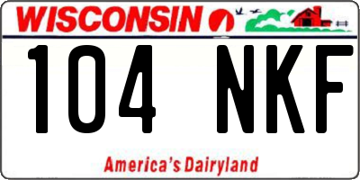 WI license plate 104NKF