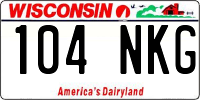 WI license plate 104NKG