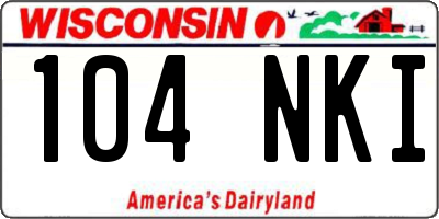WI license plate 104NKI