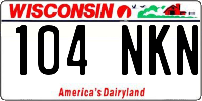 WI license plate 104NKN