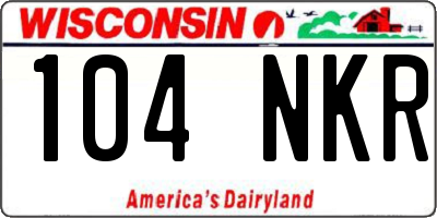 WI license plate 104NKR