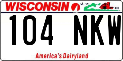 WI license plate 104NKW