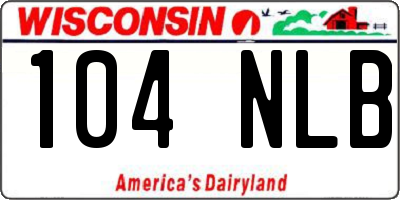 WI license plate 104NLB