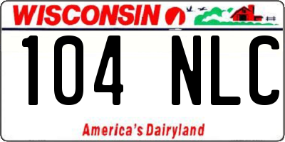 WI license plate 104NLC