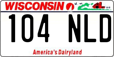 WI license plate 104NLD