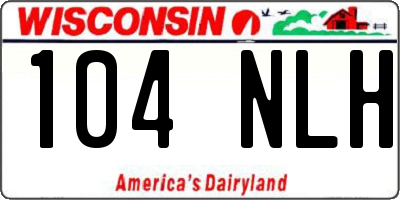 WI license plate 104NLH