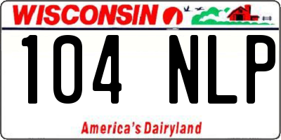 WI license plate 104NLP