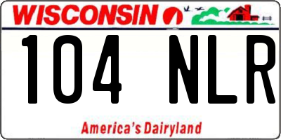 WI license plate 104NLR
