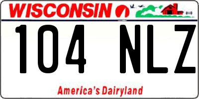 WI license plate 104NLZ