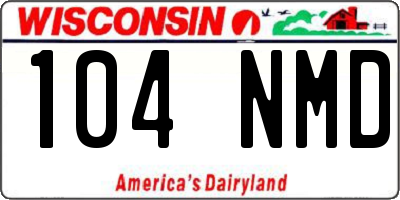 WI license plate 104NMD