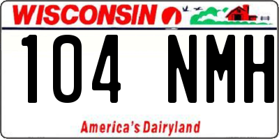 WI license plate 104NMH