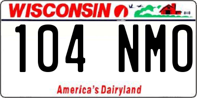 WI license plate 104NMO