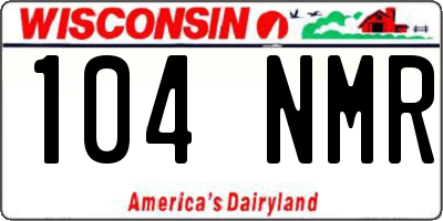WI license plate 104NMR