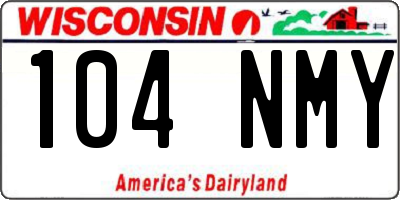 WI license plate 104NMY