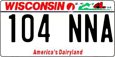 WI license plate 104NNA