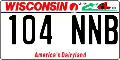 WI license plate 104NNB