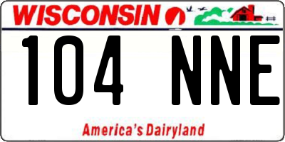 WI license plate 104NNE