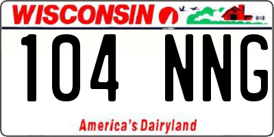 WI license plate 104NNG
