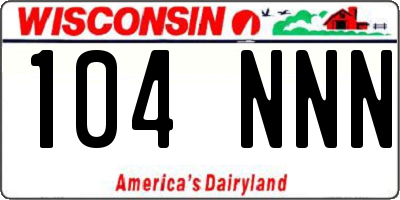 WI license plate 104NNN