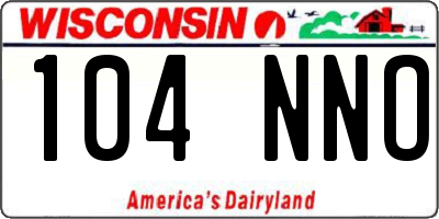 WI license plate 104NNO
