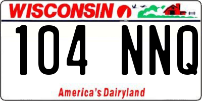 WI license plate 104NNQ