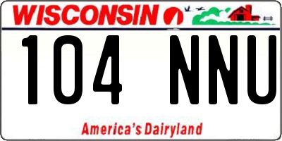 WI license plate 104NNU
