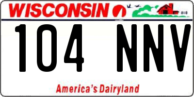 WI license plate 104NNV